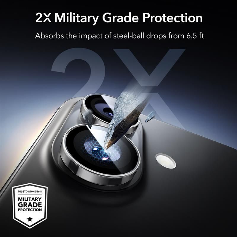 ESR Armorite протектор за камера от закалено стъкло за iPhone 16 / 16 Plus / 17 Clear (4894240287163) - 4894240287163