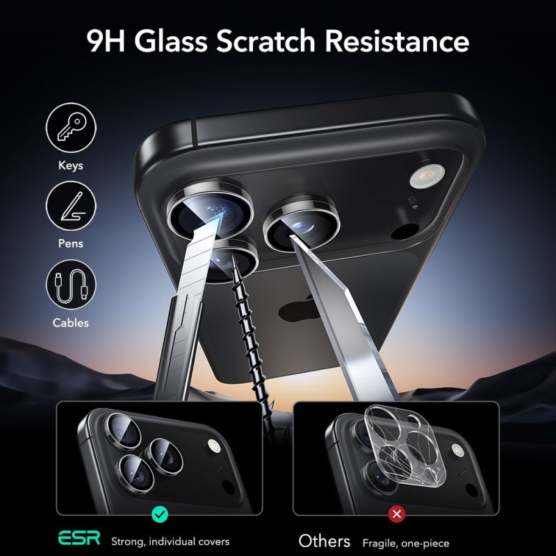 ESR Armorite протектор за камера с нажежаемо (закалено) стъкло CLEAR за iPhone 14 Pro / Pro Max, 15 Pro / Pro Max, 16 Pro / Pro Max, 17 Pro / Pro Max - ESR Armorite протектор за камера с нажежаемо (закалено) стъкло CLEAR за iPhone 14 Pro / Pro Max, 15 Pro / Pro Max, 16 Pro / Pro Max, 17 Pro / Pro Max - 4894240287606