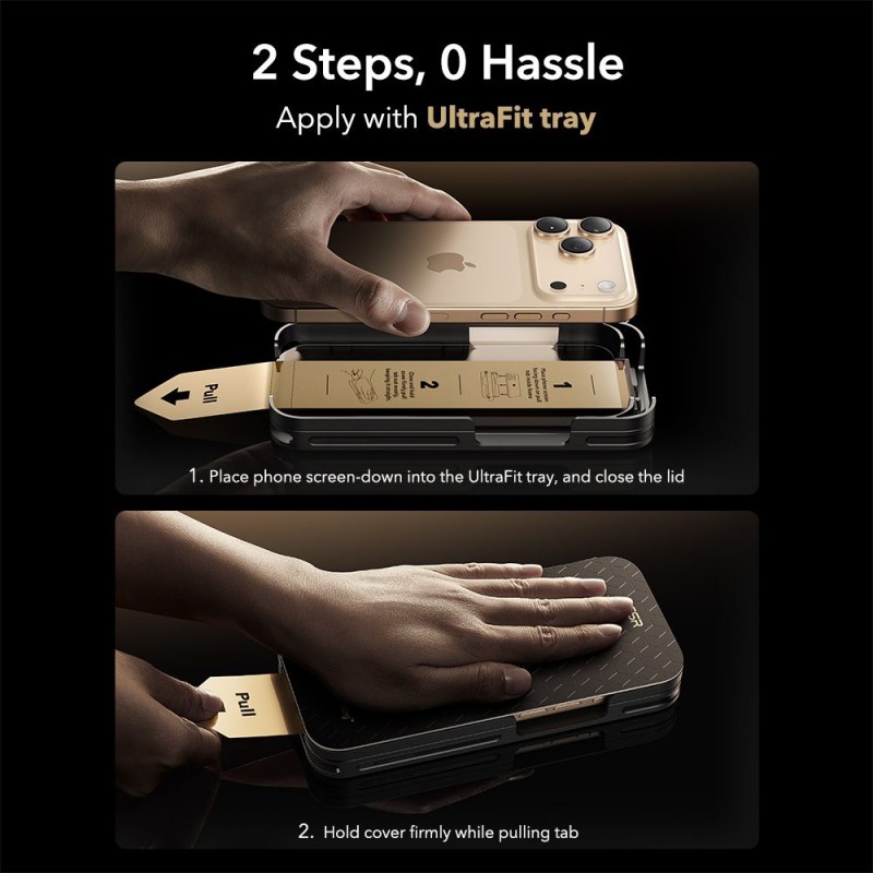 ESR UltraFit Armorite Pro закалено стъкло за iPhone 17 Pro, черно - ESR UltraFit Armorite Pro закалено стъкло за iPhone 17 Pro, черно - 4894240287903