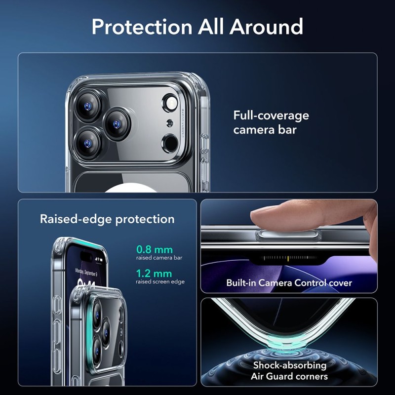 ESR Classic Hybrid MagSafe защитно кейс+темперирано стъкло за iPhone 17 Pro Max Clear (SKU 4894240289006) - 4894240289006