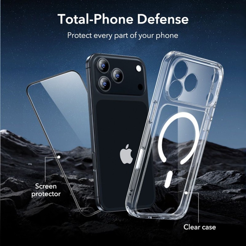 ESR Classic Hybrid MagSafe защитно кейс+темперирано стъкло за iPhone 17 Pro Max Clear (SKU 4894240289006) - 4894240289006
