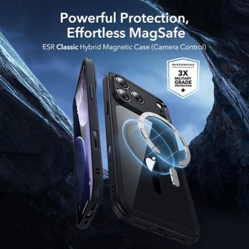 ESR Classic Hybrid MagSafe & Темперирано стъкло за iPhone 17 Pro Clear/Black