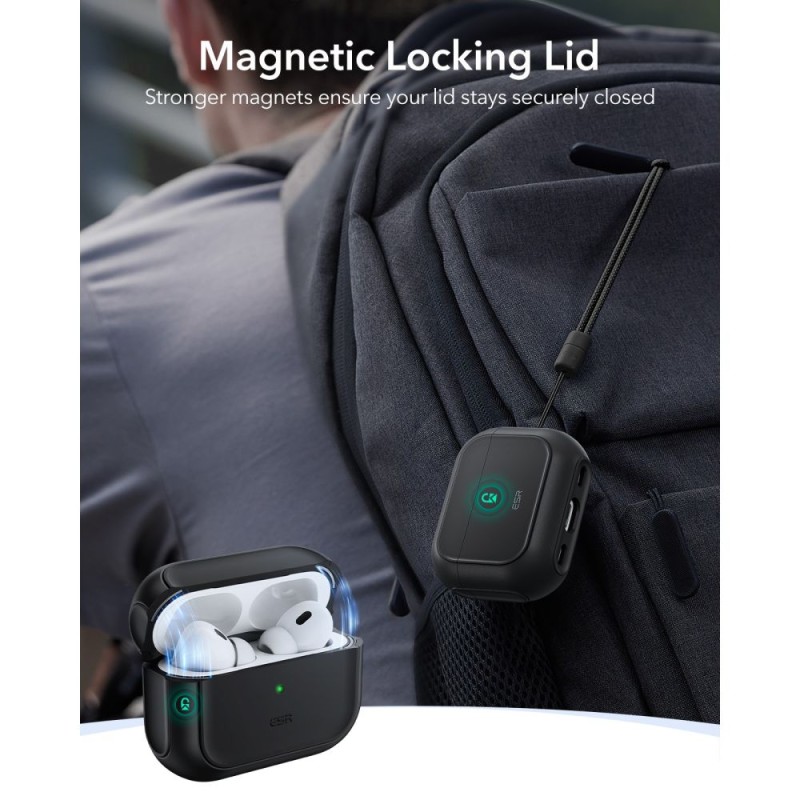 ESR ORBIT HALOLOCK Magsafe кейс за Apple AirPods Pro 3 Black - ESR ORBIT HALOLOCK Magsafe кейс за Apple AirPods Pro 3 Black - 4894240289105
