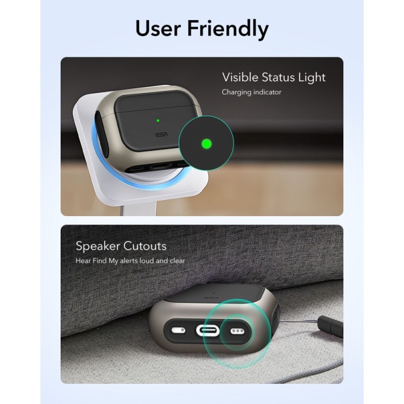 ESR ORBIT HALOLOCK Magsafe калъф за Apple AirPods Pro 3 Titanium - ESR ORBIT HALOLOCK Magsafe калъф за Apple AirPods Pro 3 Titanium - 4894240289129