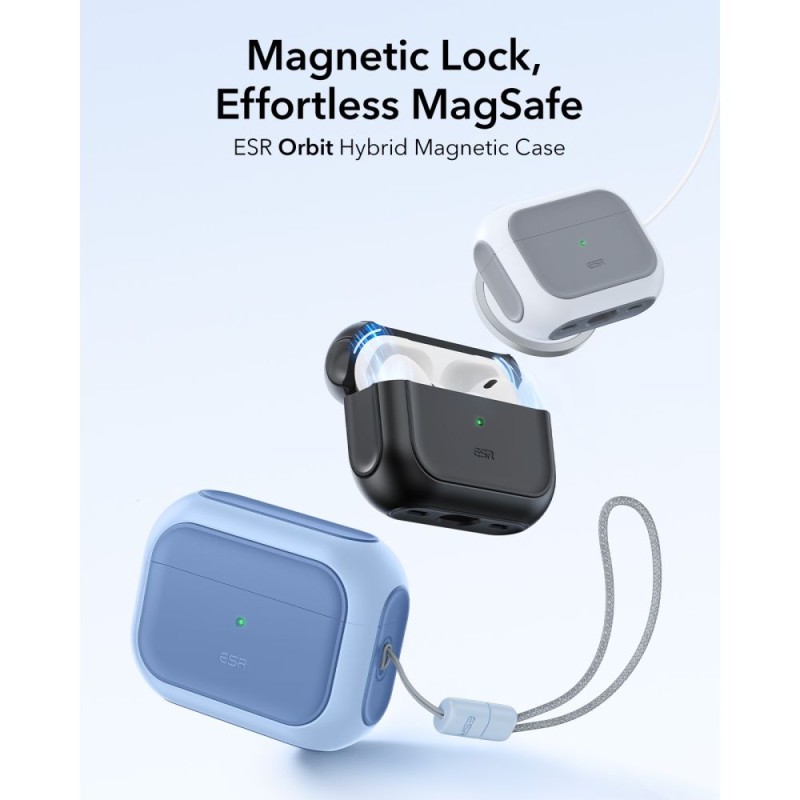 ESR ORBIT HaloLock Magsafe калъф за Apple AirPods Pro 3 Powder Blue - ESR ORBIT HaloLock Magsafe калъф за Apple AirPods Pro 3 Powder Blue - 4894240289181
