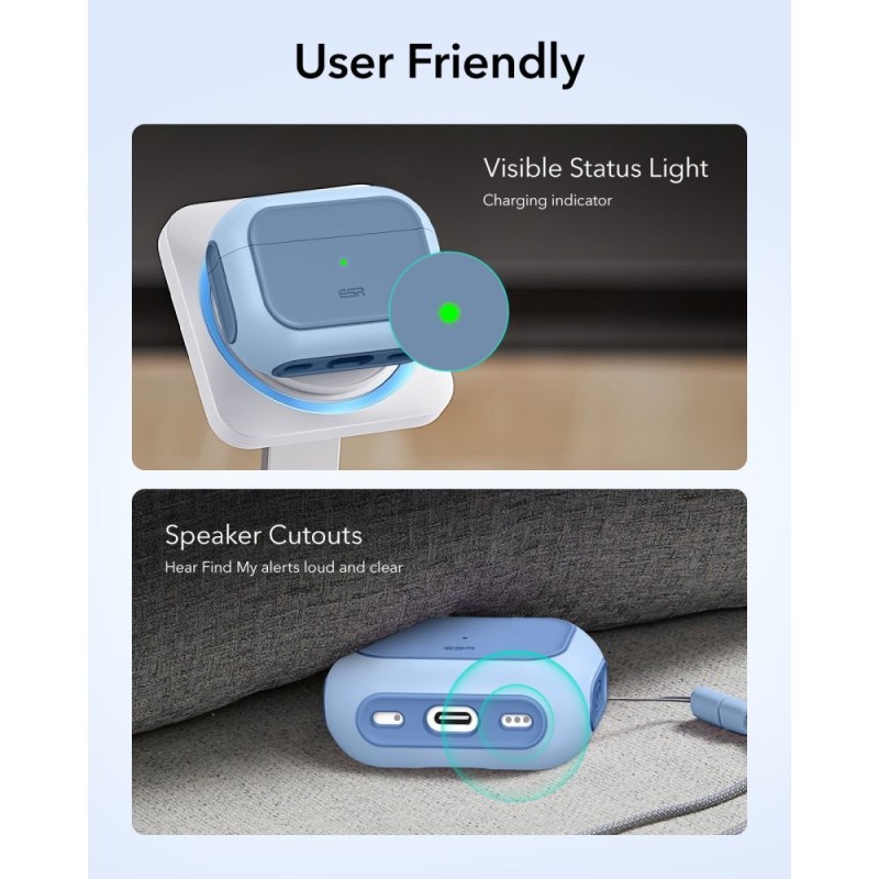 ESR ORBIT HaloLock Magsafe калъф за Apple AirPods Pro 3 Powder Blue - ESR ORBIT HaloLock Magsafe калъф за Apple AirPods Pro 3 Powder Blue - 4894240289181