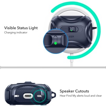 ESR Cyber FlickLock Halolock с MagSafe за Apple AirPods Pro 3 – синьо