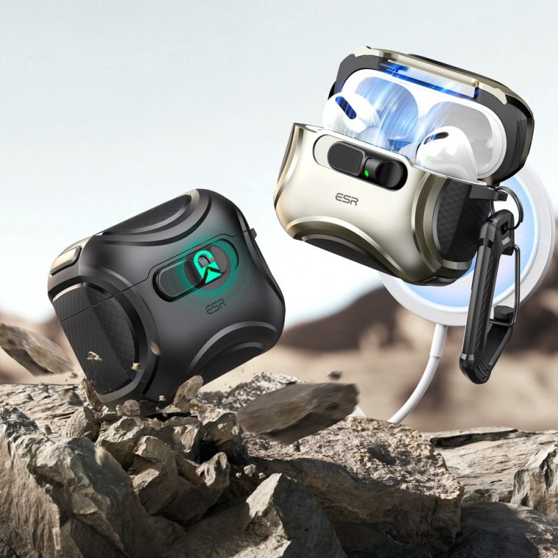 ESR Cyber FlickLock Halolock MagSafe калъф за Apple AirPods Pro 3 Titanium - 4894240289242