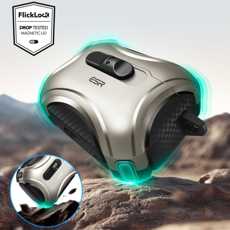 ESR Cyber FlickLock Halolock MagSafe калъф за Apple AirPods Pro 3 Titanium - 4894240289242