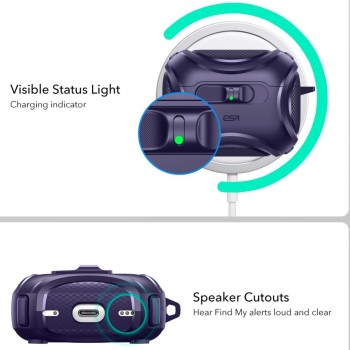ESR CYBER FLICKLOCK HALOLOCK MagSafe кейс за Apple AirPods Pro 3 (лилав)