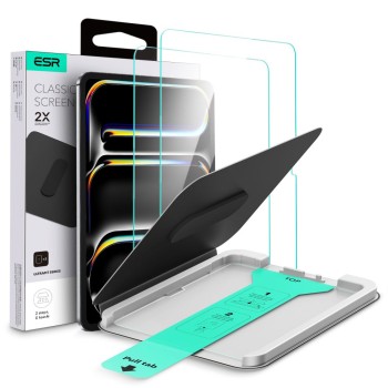 ESR UltraFit Tempered Glass 2-pack закалено стъкло за iPad Pro 11” (5/6/2024–2025), прозрачно