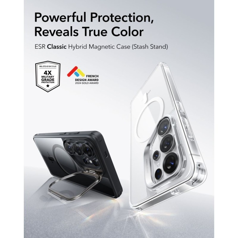 ESR Classic Hybrid Kickstand MagSafe Etui Samsung Galaxy S26 Ultra Clear/Black (прозрачно/черно) - 4894240295878