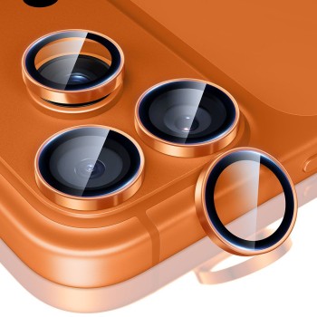 ESR Armorite протектор за камера с втвърдено стъкло за iPhone 14 Pro / 14 Pro Max / 15 Pro / 15 Pro Max / 16 Pro / 16 Pro Max / 17 Pro / 17 Pro Max (оранжев)