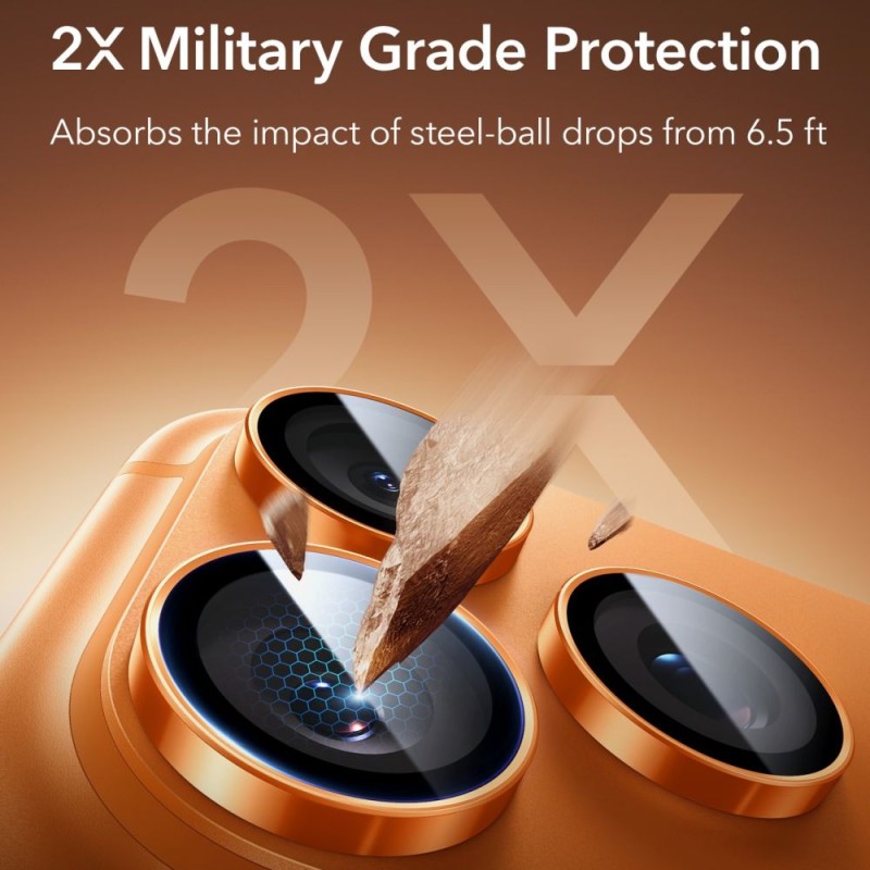 ESR Armorite протектор за камера с втвърдено стъкло за iPhone 14 Pro / 14 Pro Max / 15 Pro / 15 Pro Max / 16 Pro / 16 Pro Max / 17 Pro / 17 Pro Max (оранжев) - ESR Armorite протектор за камера с втвърдено стъкло за iPhone 14 Pro / 14 Pro Max / 15 Pro / 15 Pro Max / 16 Pro / 16 Pro Max / 17 Pro / 17 Pro Max (оранжев) - 4894240296790