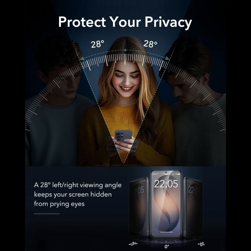 ESR UltraFit Armorite Privacy темперирано стъкло за Samsung Galaxy S26 Ultra (9H) - 4894240297797