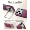 ESR Atelier Kickstand MagSafe кейс от веганска кожа за iPhone 17 Pro / 18 Pro Deep Burgundy ESR Atelier Kickstand MagSafe кейс от веганска кожа за iPhone 17 Pro / 18 Pro Deep Burgundy
