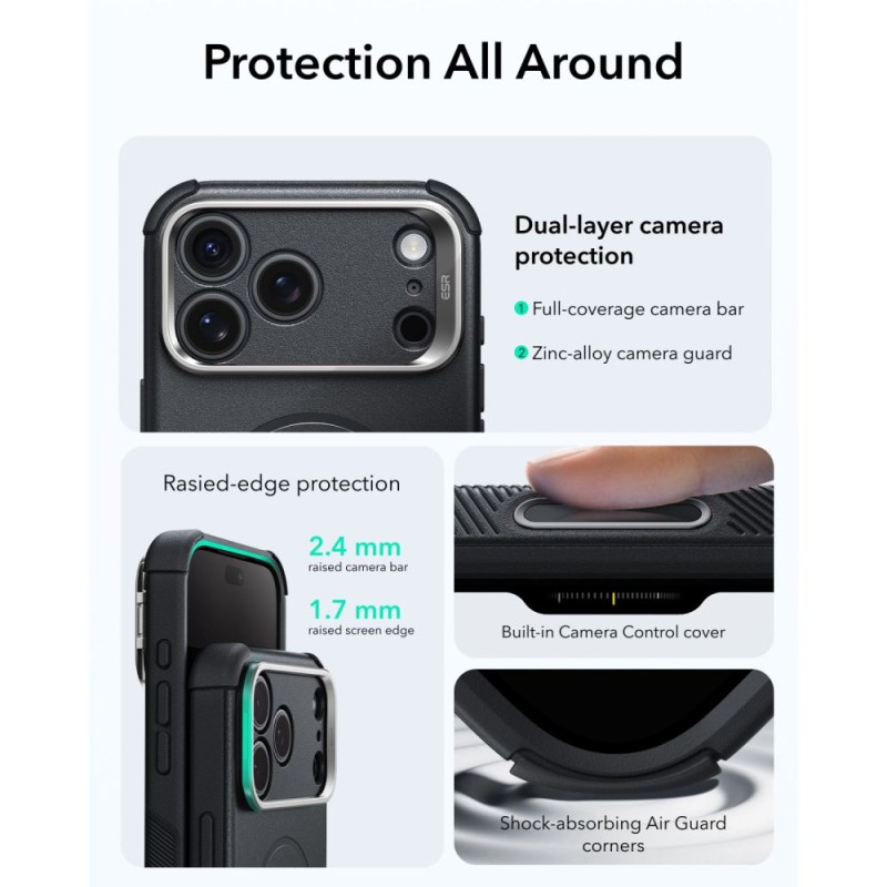 ESR CYBER TOUGH Kickstand MagSafe за iPhone 17 Pro Max / 18 Pro Max (Black) ESR CYBER TOUGH Kickstand MagSafe за iPhone 17 Pro Max / 18 Pro Max (Black)