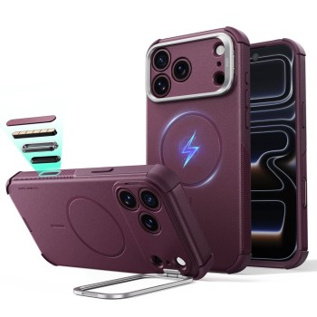 ESR CYBER TOUGH KICKSTAND MAGSAFE Кейс с поставка за iPhone 17 Pro Max / 18 Pro Max Deep Burgundy