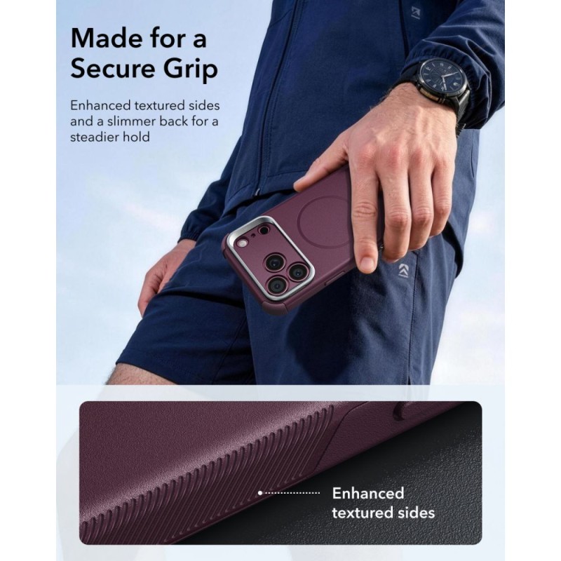 ESR CYBER TOUGH KICKSTAND MAGSAFE Кейс с поставка за iPhone 17 Pro Max / 18 Pro Max Deep Burgundy