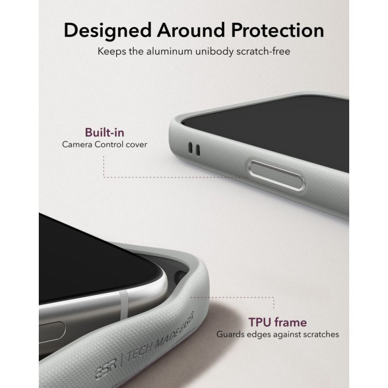 ESR Leather Kickstand MagSafe кожен калъф с поставка за iPhone 17 Pro Max / 18 Pro Max (сив) ESR Leather Kickstand MagSafe кожен калъф с поставка за iPhone 17 Pro Max / 18 Pro Max (сив)