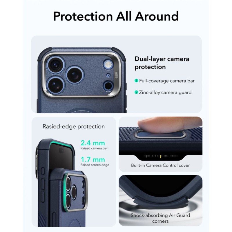 ESR CYBER TOUGH KICKSTAND MAGSAFE за iPhone 17 Pro Max / 18 Pro Max (BLUE) ESR CYBER TOUGH KICKSTAND MAGSAFE за iPhone 17 Pro Max / 18 Pro Max (BLUE)