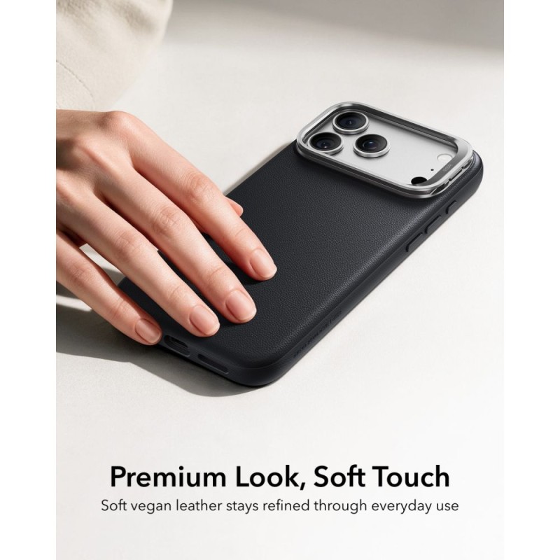 ESR Leather Kickstand MagSafe кейс за iPhone 17 Pro / 18 Pro Black ESR Leather Kickstand MagSafe кейс за iPhone 17 Pro / 18 Pro Black
