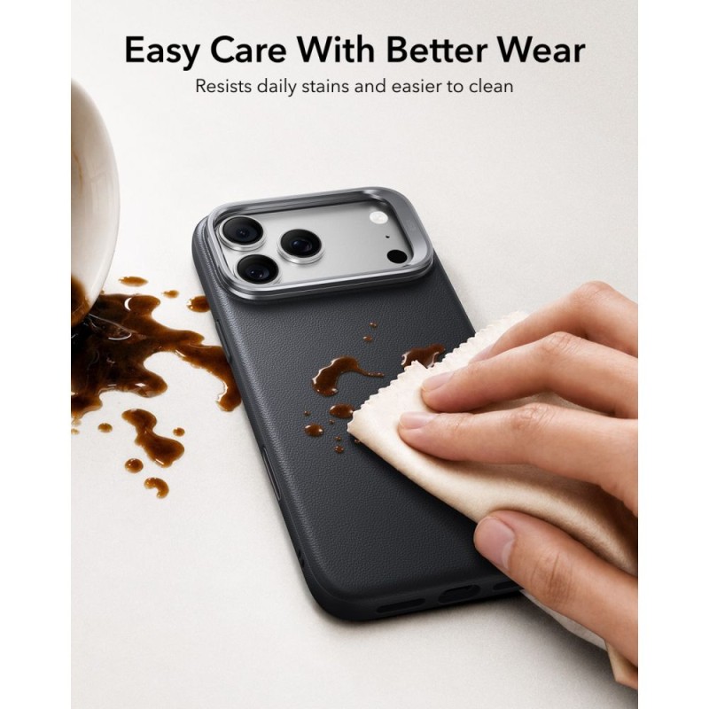 ESR Leather Kickstand MagSafe кейс за iPhone 17 Pro / 18 Pro Black ESR Leather Kickstand MagSafe кейс за iPhone 17 Pro / 18 Pro Black