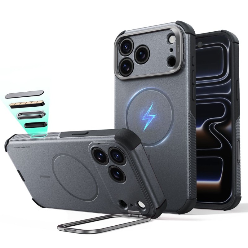 ESR CYBER TOUGH Kickstand MagSafe кейс за iPhone 17 Pro / 18 Pro, с подставка, сив (GREY) ESR CYBER TOUGH Kickstand MagSafe кейс за iPhone 17 Pro / 18 Pro, с подставка, сив (GREY)