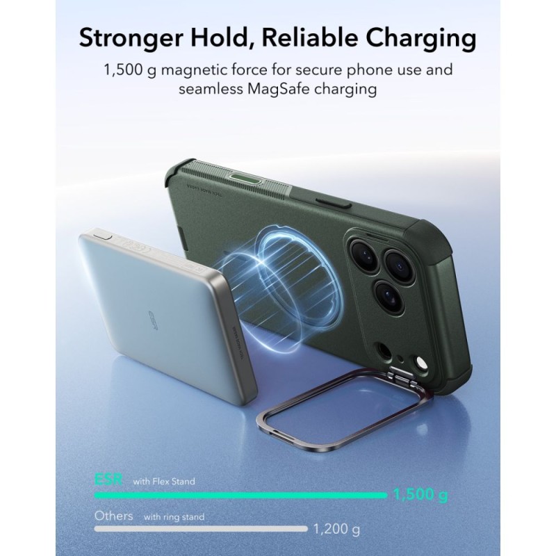 ESR CYBER TOUGH Kickstand MagSafe кейс за iPhone 17 Pro / 18 Pro (зелено) ESR CYBER TOUGH Kickstand MagSafe кейс за iPhone 17 Pro / 18 Pro (зелено)
