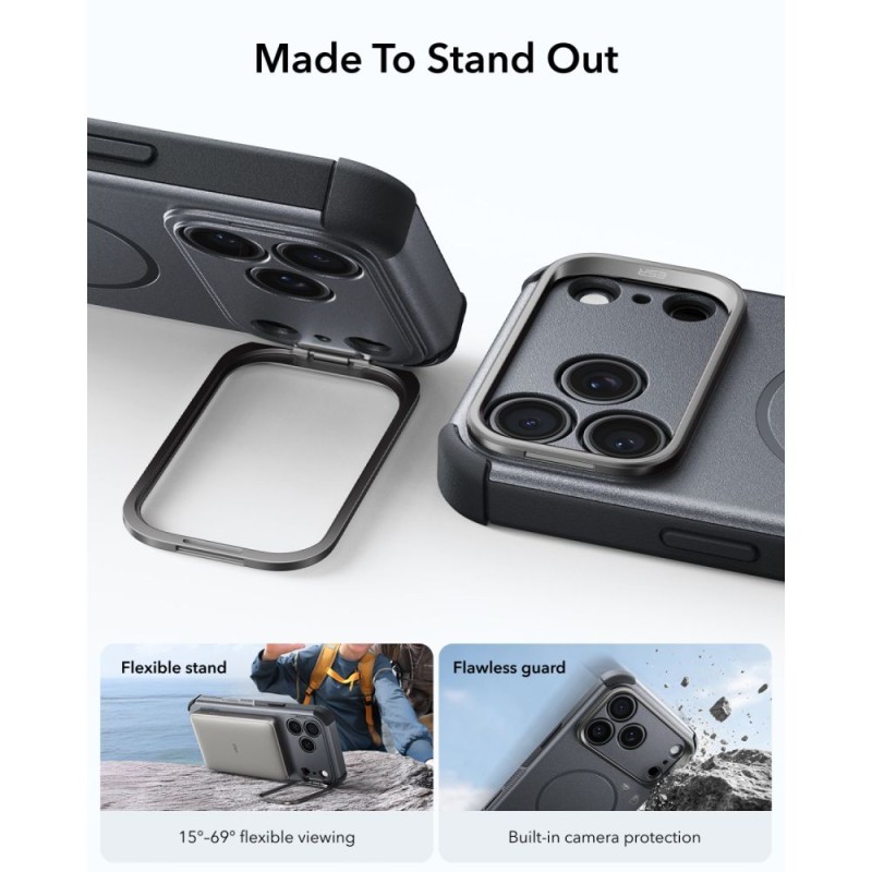 ESR CYBER TOUGH Kickstand MagSafe за iPhone 17 Pro Max / 18 Pro Max (сиво) ESR CYBER TOUGH Kickstand MagSafe за iPhone 17 Pro Max / 18 Pro Max (сиво)