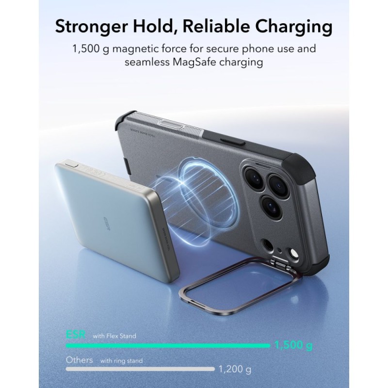ESR CYBER TOUGH Kickstand MagSafe за iPhone 17 Pro Max / 18 Pro Max (сиво) ESR CYBER TOUGH Kickstand MagSafe за iPhone 17 Pro Max / 18 Pro Max (сиво)