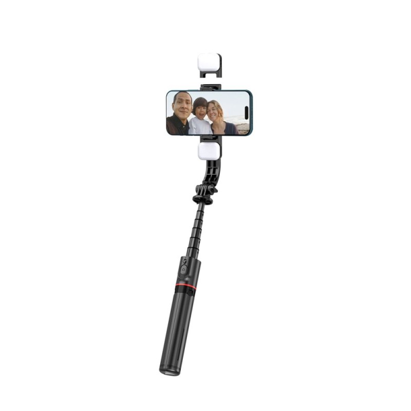 Tech-Protect L05S Bluetooth статив за селфита с LED светлина, черен - 5906203690381
