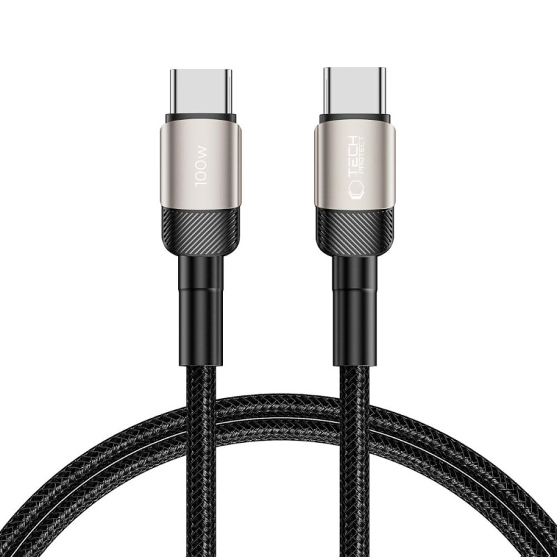 Tech-Protect ULTRABOOST EVO USB-C кабел PD 100W / 5A 100 см TITANIUM - Tech-Protect ULTRABOOST EVO USB-C кабел PD 100W / 5A 100 см TITANIUM - 5906203690633