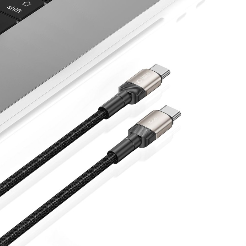 Tech-Protect ULTRABOOST EVO USB-C кабел PD 100W / 5A 100 см TITANIUM - Tech-Protect ULTRABOOST EVO USB-C кабел PD 100W / 5A 100 см TITANIUM - 5906203690633