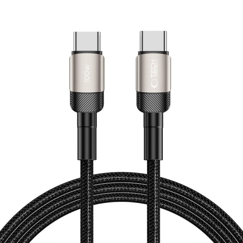 Кабел Tech-Protect ULTRABOOST EVO USB-C PD 100W/5A, 200 см, титан - Кабел Tech-Protect ULTRABOOST EVO USB-C PD 100W/5A, 200 см, титан - 5906203690640