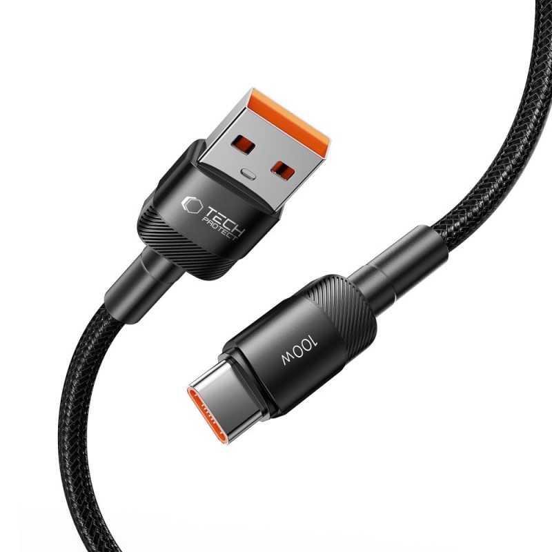 TECH-PROTECT ULTRABOOST EVO USB-C кабел 100W/5A 100 см черен - 5906203690718