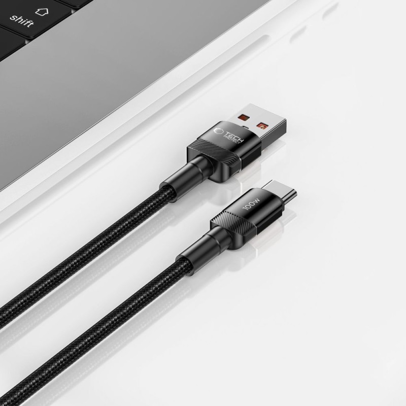 TECH-PROTECT ULTRABOOST EVO USB-C кабел 100W/5A 100 см черен - 5906203690718