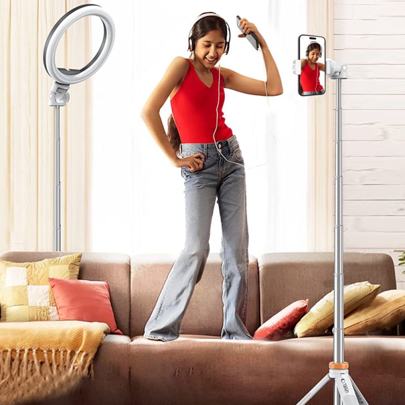 TECH-PROTECT L03S Bluetooth selfie stick с трипод, бял - 5906203691180