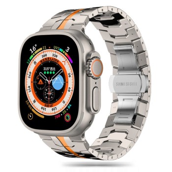 Tech-Protect Stainless Line за Apple Watch 8 / 9 / 10 / 11 / SE / Ultra (44 / 45 / 46 / 49 мм) Титан/Оранж