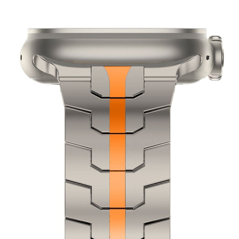 Tech-Protect Stainless Line за Apple Watch 8 / 9 / 10 / 11 / SE / Ultra (44 / 45 / 46 / 49 мм) Титан/Оранж - Tech-Protect Stainless Line за Apple Watch 8 / 9 / 10 / 11 / SE / Ultra (44 / 45 / 46 / 49 мм) Титан/Оранж - 5906203697311