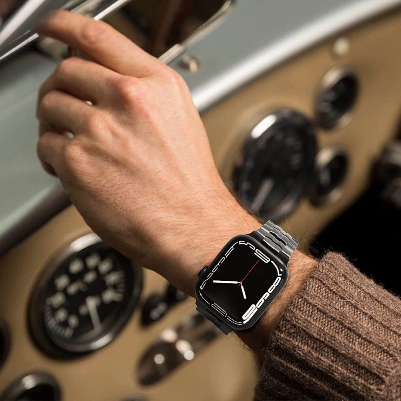 TECH-PROTECT STAINLESS LINE каишка за Apple Watch 8/9/10/11/SE/Ultra (44/45/46/49 мм) от титанова неръждаема стомана - TECH-PROTECT STAINLESS LINE каишка за Apple Watch 8/9/10/11/SE/Ultra (44/45/46/49 мм) от титанова неръждаема стомана - 5906203699582