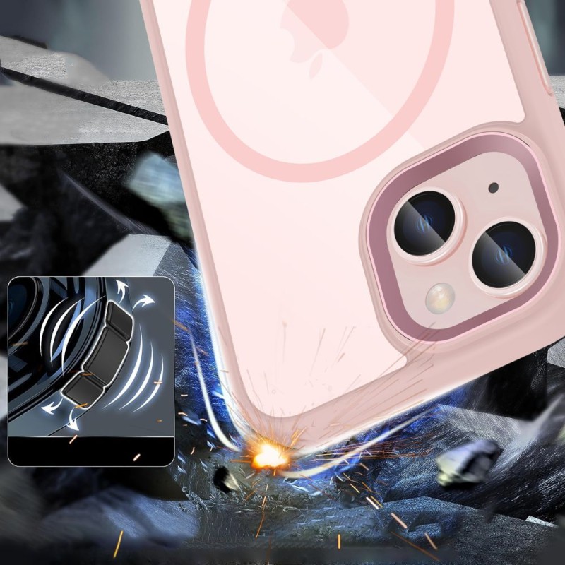 TECH-PROTECT MAGMAT MagSafe iPhone 15 Pink/Clear (5906302307999) - TECH-PROTECT MAGMAT MagSafe iPhone 15 Pink/Clear (5906302307999) - 5906302307999