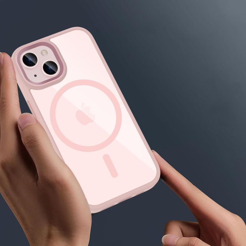 TECH-PROTECT MAGMAT MagSafe iPhone 15 Pink/Clear (5906302307999) - TECH-PROTECT MAGMAT MagSafe iPhone 15 Pink/Clear (5906302307999) - 5906302307999