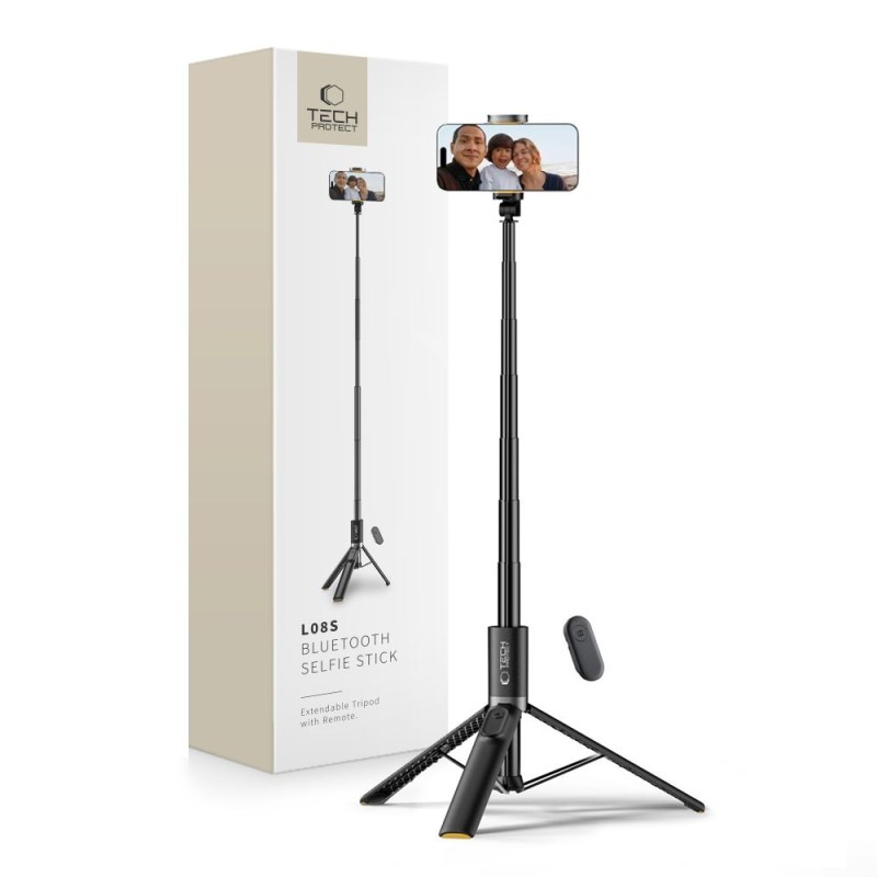 TECH-PROTECT L08S Bluetooth selfie stick tripod черен - 5906302308286