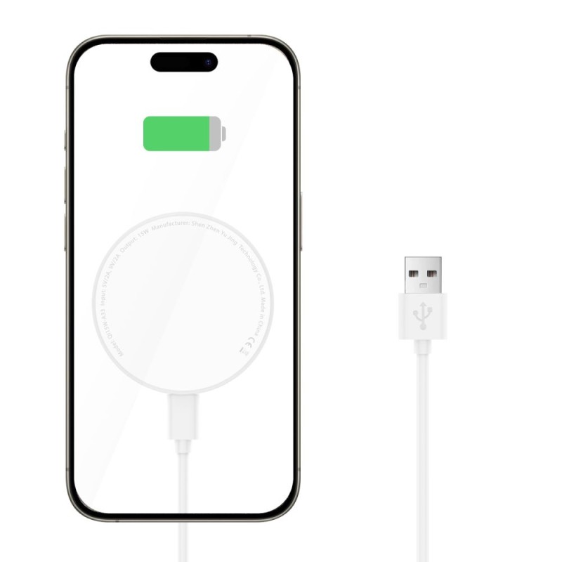 TECH-PROTECT QI15W-A33 Магнитна MagSafe безжична зарядна (бяла) - TECH-PROTECT QI15W-A33 Магнитна MagSafe безжична зарядна (бяла) - 5906302308330