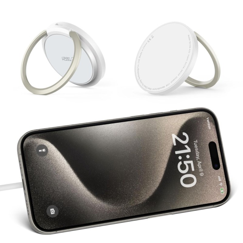 TECH-PROTECT QI15W-A33 Магнитна MagSafe безжична зарядна (бяла) - TECH-PROTECT QI15W-A33 Магнитна MagSafe безжична зарядна (бяла) - 5906302308330