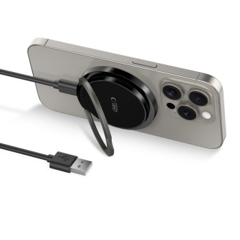 Tech-Protect QI15W-A33 магнитно безжично зарядно с MagSafe (черно)