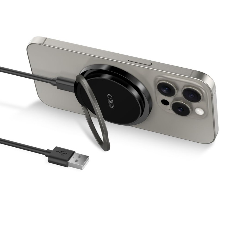 Tech-Protect QI15W-A33 магнитно безжично зарядно с MagSafe (черно) - Tech-Protect QI15W-A33 магнитно безжично зарядно с MagSafe (черно) - 5906302308347