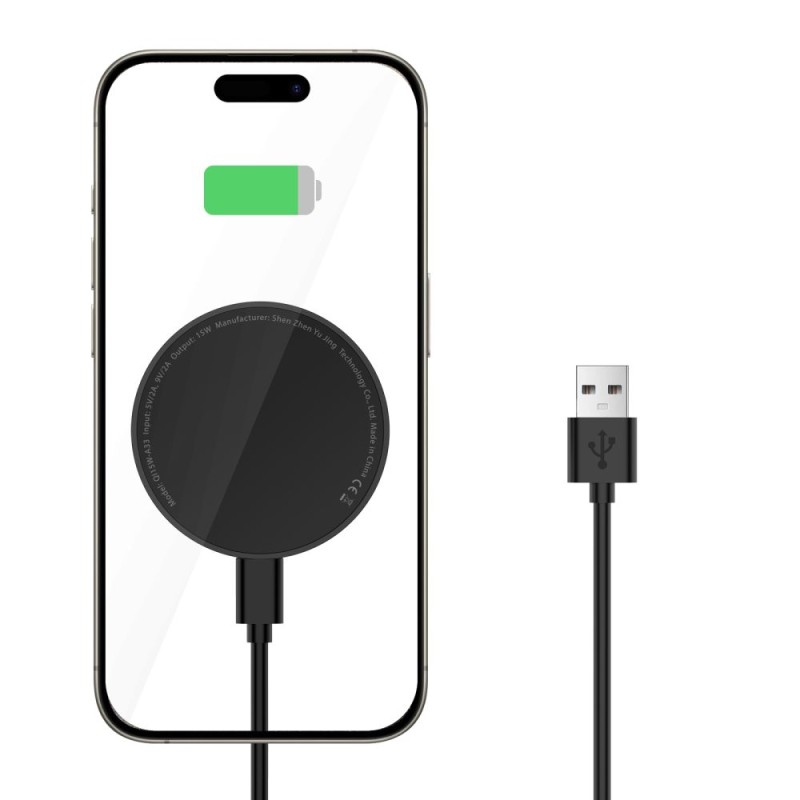 Tech-Protect QI15W-A33 магнитно безжично зарядно с MagSafe (черно) - Tech-Protect QI15W-A33 магнитно безжично зарядно с MagSafe (черно) - 5906302308347