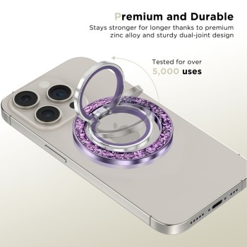 TECH-PROTECT MMR200 магнитен Magsafe държач за телефон с пръстен (лилав) TECH-PROTECT MMR200 магнитен Magsafe държач за телефон с пръстен (лилав)